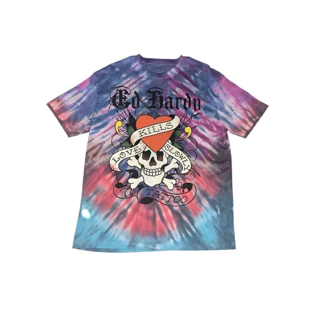 Ed Hardy Skull & Heart Tie-Dye Tee